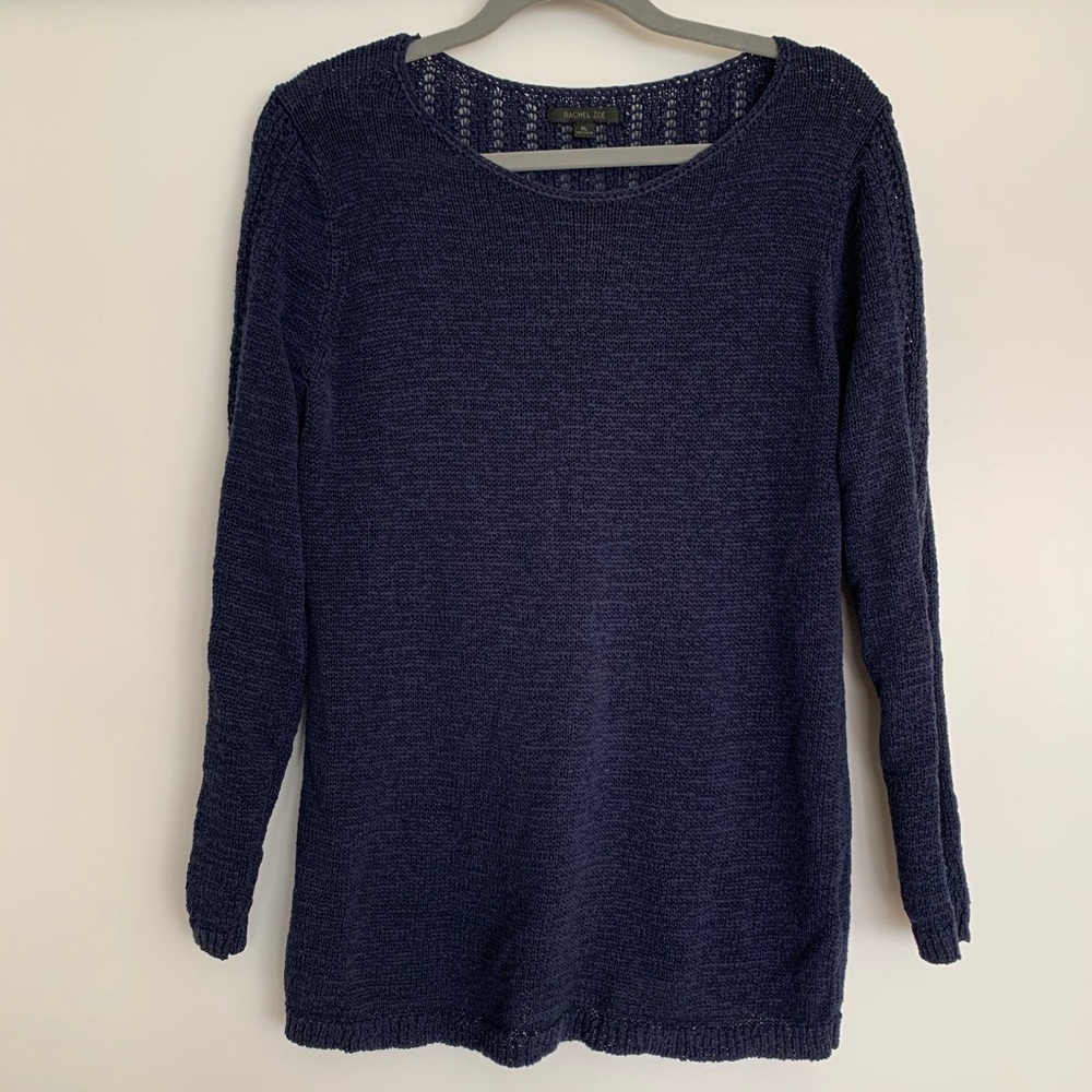 Rachel Zoe Navy Blue Crochet Sweater